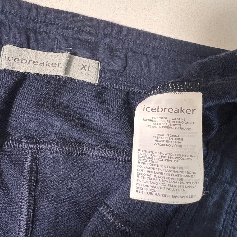 Icebreaker Pants Mens XL Blue Merino Wool Jogger Lounge Hiking Outdoors - Picture 5 of 8